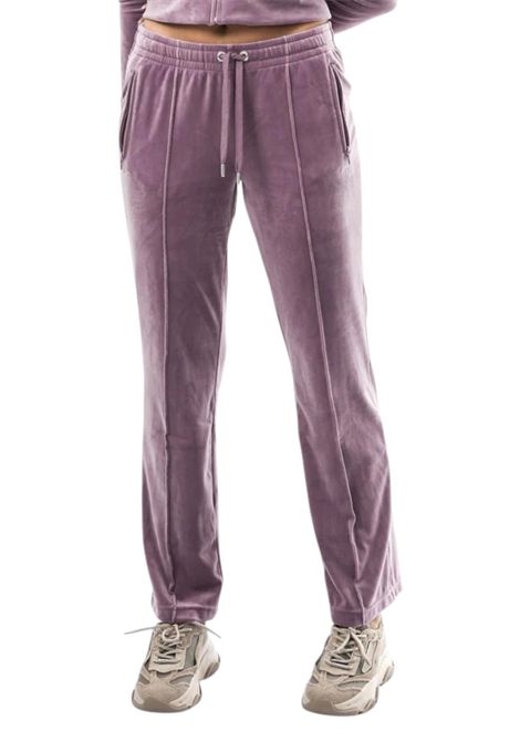 tina outline trackpantPantaloni in Velluto con Strass Logo Juicy Couture JUICY COUTURE | Pantaloni | VIJH70699PG4